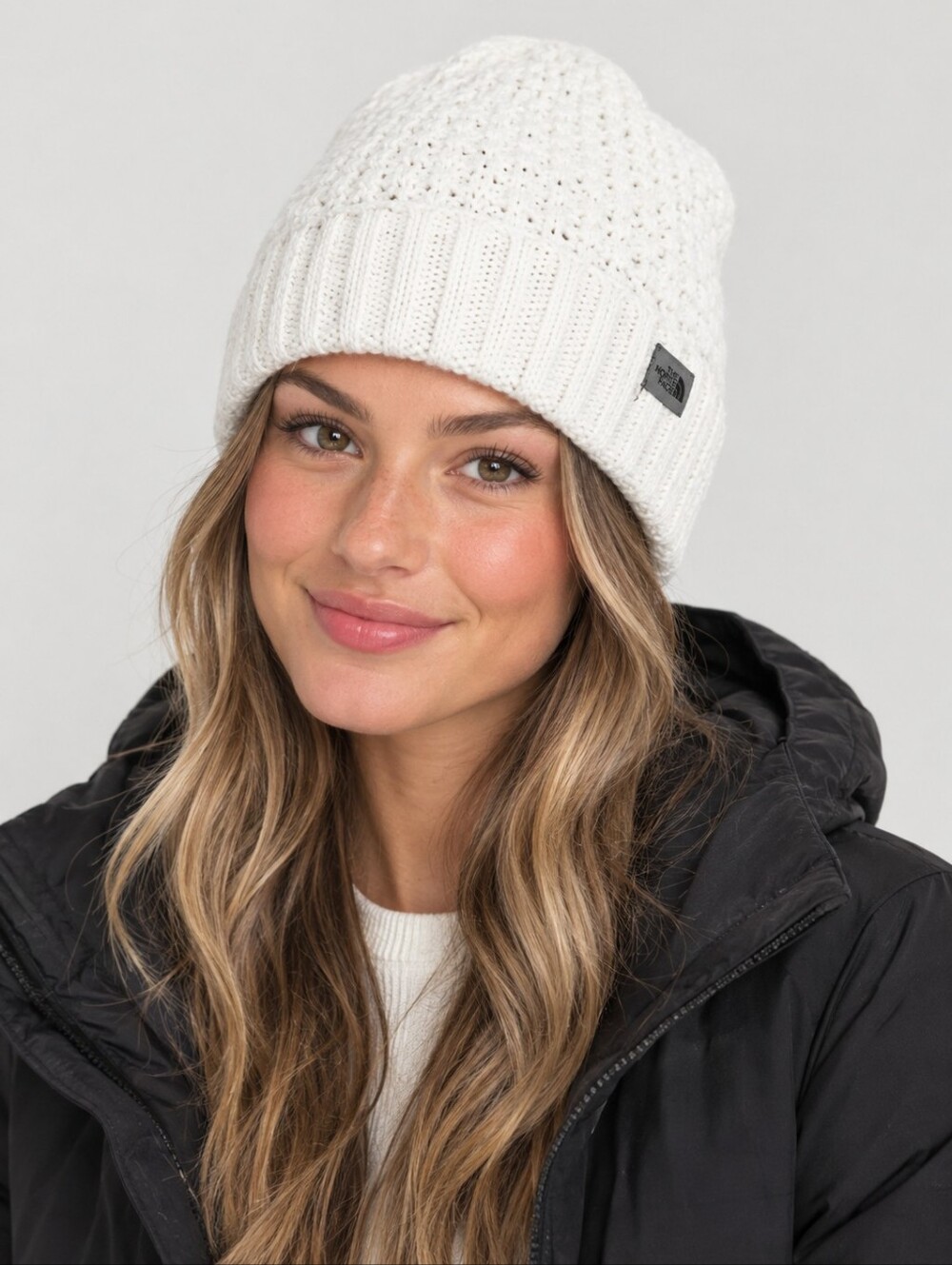 The North Face Onesize Unisex Cream Knit Beanie Hat